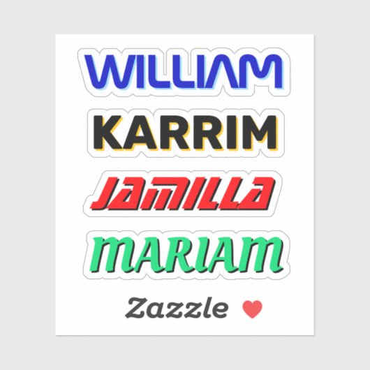 Maßgeschneiderte Namensaufkleber (wasserdichte Vin Aufkleber (Blatt)