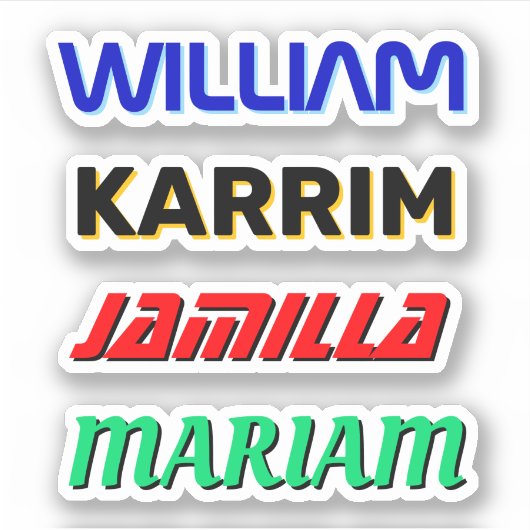 Maßgeschneiderte Namensaufkleber (wasserdichte Vin Aufkleber (Vorderseite)