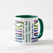 Maßgeschneiderte "Nancy" Bright and Colorful Typog Tasse (VorderseiteRechts)