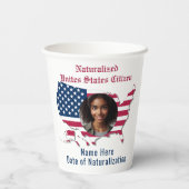 Maßgeschneiderte "Naturalized Citizen Foto USA Fla Pappbecher (Rückseite)