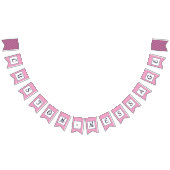 Maßgeschneiderte Navy & Bright Pink Strippenfräse Wimpelkette (Alle)