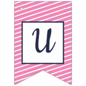 Maßgeschneiderte Navy & Bright Pink Strippenfräse Wimpelkette (Dritte Fahne)