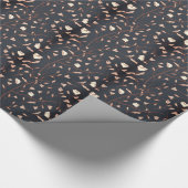 Maßgeschneiderte Navy Floral Geschenkpapier (Ecke)