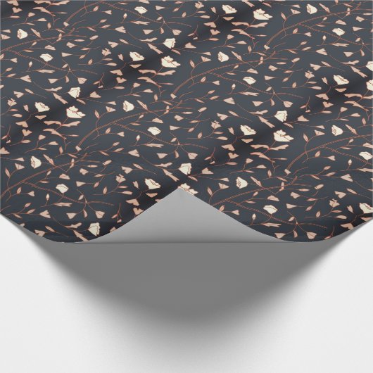 Maßgeschneiderte Navy Floral Geschenkpapier (Ecke)