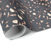 Maßgeschneiderte Navy Floral Geschenkpapier (Rolleneckpunkt)