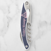 Maßgeschneiderte Navy & Pink Sailboat-Schraube Kellnermesser (Rückseite)