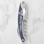 Maßgeschneiderte Navy & White Sailboat-Schraube Kellnermesser (Rückseite)