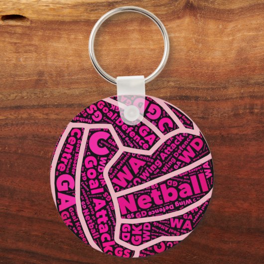 Maßgeschneiderte Netball-Positionen - Ball Design Schlüsselanhänger (Vorderseite)