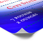 Maßgeschneiderte Neugeborene Rot Blau Poster (Ecke)