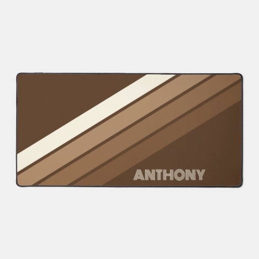 Maßgeschneiderte neutrale Erdtöne Streifen Kunst a Schreibtischunterlage (Vorderseite)