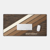 Maßgeschneiderte neutrale Streifen Art auf Imitat Schreibtischunterlage (Tastatur & Maus)