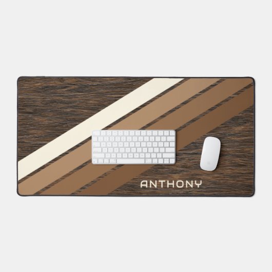 Maßgeschneiderte neutrale Streifen Art auf Imitat  Schreibtischunterlage (Tastatur & Maus)