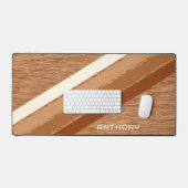 Maßgeschneiderte neutrale, warme braune Streifen A Schreibtischunterlage (Tastatur & Maus)
