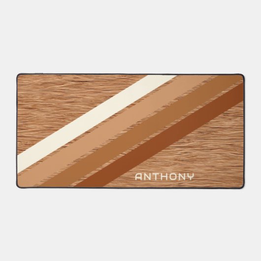 Maßgeschneiderte neutrale, warme braune Streifen A Schreibtischunterlage (Vorderseite)