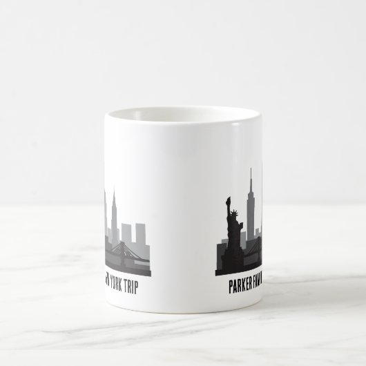 Maßgeschneiderte New Yorker Trip Skyline-Statue de Kaffeetasse (Mittel)
