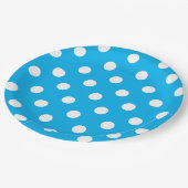 Maßgeschneiderte niedlich-blaue Polka-Punkte für K Pappteller (Schrägansicht)