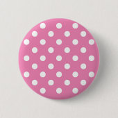 Maßgeschneiderte niedlich-Pink-Polka-Punkte Button (Vorderseite)