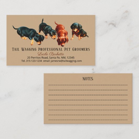 Maßgeschneiderte, Niedliche Dackel Visitenkarte (Vorne/Hinten)