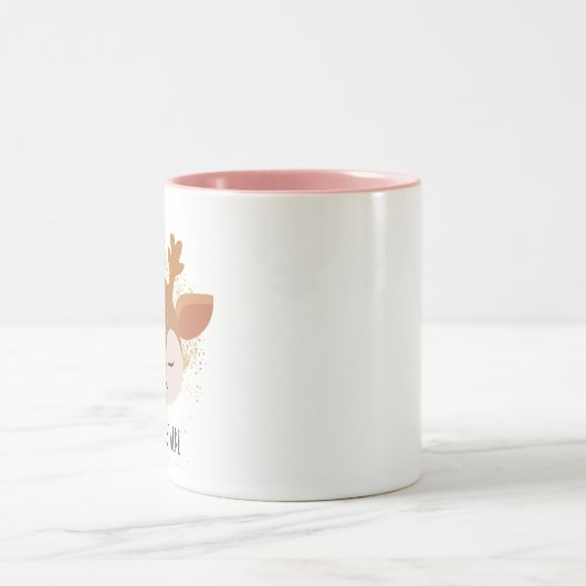 Maßgeschneiderte Niedliche Hirsche Personalisierte Zweifarbige Tasse (Mittel)