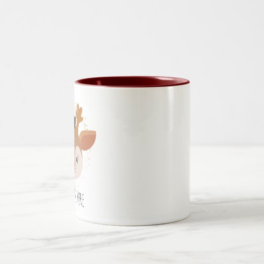 Maßgeschneiderte Niedliche Hirsche Personalisierte Zweifarbige Tasse (Mittel)