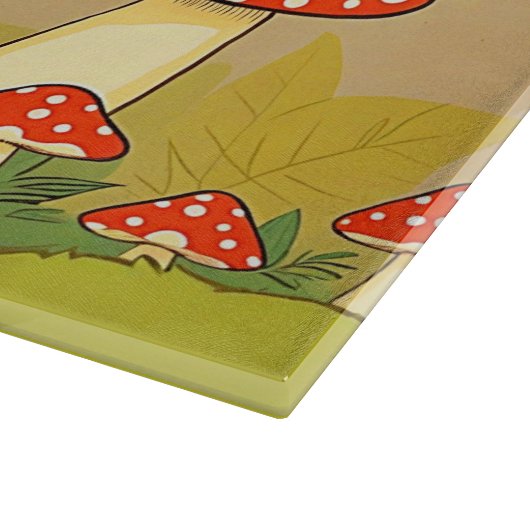 Maßgeschneiderte Niedliche Mushroom Glashütte Schneidebrett (Ecke)