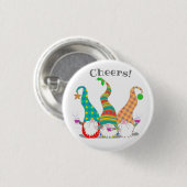 Maßgeschneiderte Niedliche nordische Gnome feiern Button (Vorne & Hinten)