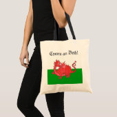 Maßgeschneiderte Niedliche Welsh Red Dragon Tote B Tragetasche (Vorderseite (Produkt))