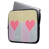 Maßgeschneiderte Notebook-Ärmel für Herz-Muster Laptopschutzhülle (Vorderseite Links)