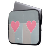 Maßgeschneiderte Notebook-Ärmel für Herz-Muster Laptopschutzhülle (Vorderseite Links)