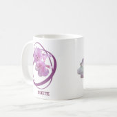 Maßgeschneiderte Odettenbezeichnung monogramm Rosa Kaffeetasse (Vorderseite Links)