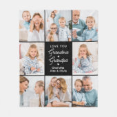 Maßgeschneiderte Oma Grandpa Personalisiert 8 Bild Fleecedecke (Vorderseite)