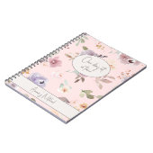 Maßgeschneiderte One Day at Time Floral Notebook O Notizblock (Linke Seite)