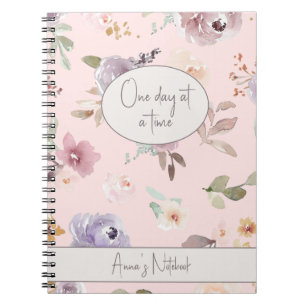 Maßgeschneiderte One Day at Time Floral Notebook O Notizblock