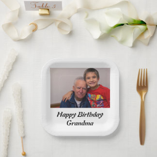 Maßgeschneiderte Opa-Foto-Papierplatte Pappteller