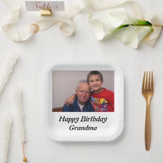 Maßgeschneiderte Opa-Foto-Papierplatte Pappteller (Hochzeit)