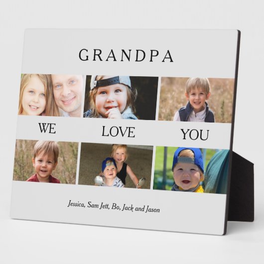 Maßgeschneiderte Opa Wir Liebe Sie Foto Blassgraue Fotoplatte (Seite)