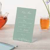 Maßgeschneiderte Open Bar Sign Sage Florals Sockelschild (In SItu)