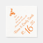 Maßgeschneiderte orange motocross-biker Papierserv Serviette (Vorderseite)
