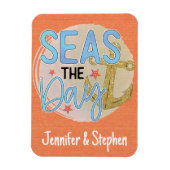 Maßgeschneiderte Orangenmeere als Tagesdecke Magnet (Vertikal)