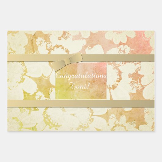 Maßgeschneiderte Original Art Blumenbearbeitung Geschenkpapier Set (Vorderseite 2)