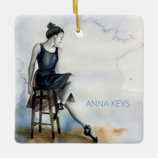 Maßgeschneiderte Ornamente Wasserfarbener Tanz Bal (Vorderseite)