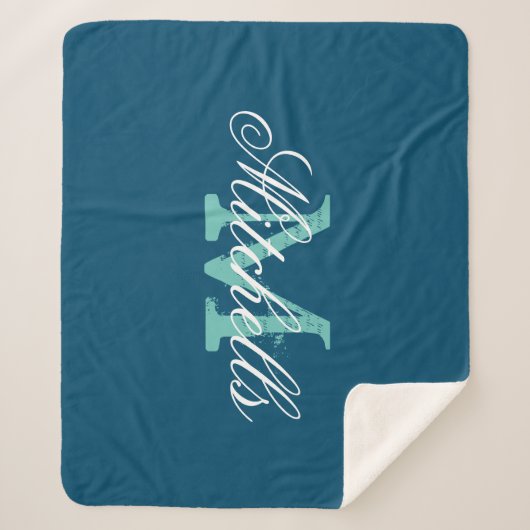 Maßgeschneiderte, ozeblauer mittelgroße weiche Fle Sherpadecke (Vorderseite)