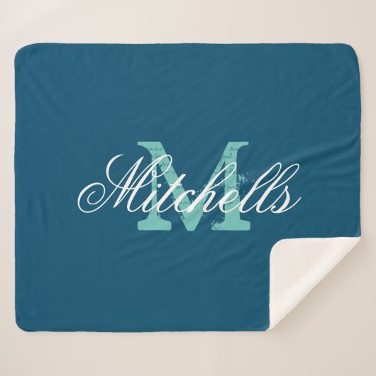 Maßgeschneiderte, ozeblauer mittelgroße weiche Fle Sherpadecke (Vorderseite (Horizontal))