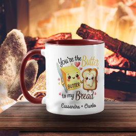 Maßgeschneiderte Paare Niedlich "Butter to My Brot Tasse