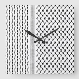 Maßgeschneiderte palästinensische Kufiya-Acrylklem Quadratische Wanduhr