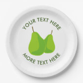 Maßgeschneiderte Papierplatte mit grünem Birnendru Pappteller (Vorderseite)