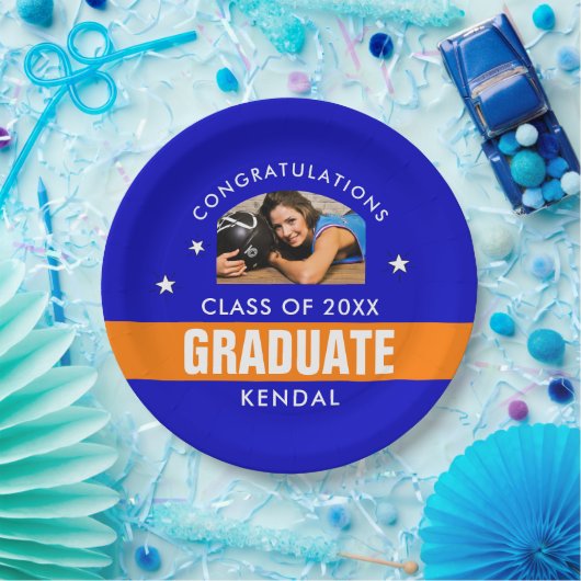 Maßgeschneiderte Papiertafel für das blaue und ora Pappteller (Party)