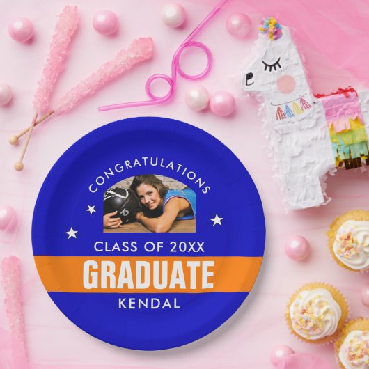 Maßgeschneiderte Papiertafel für das blaue und ora Pappteller (Party)