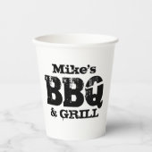 Maßgeschneiderte Papiertücher für GRILLEN Party im Pappbecher (Vorderseite)