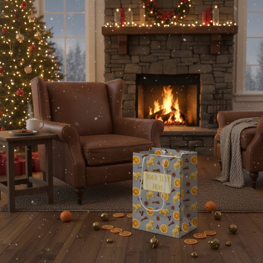 Maßgeschneiderte Papiertüte mit Lebkuchen Mittlere Geschenktüte